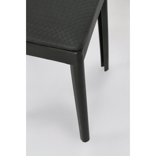 Set 4 tabureti polipropilena piele ecologica neagra Scooby 34x34x49 cm