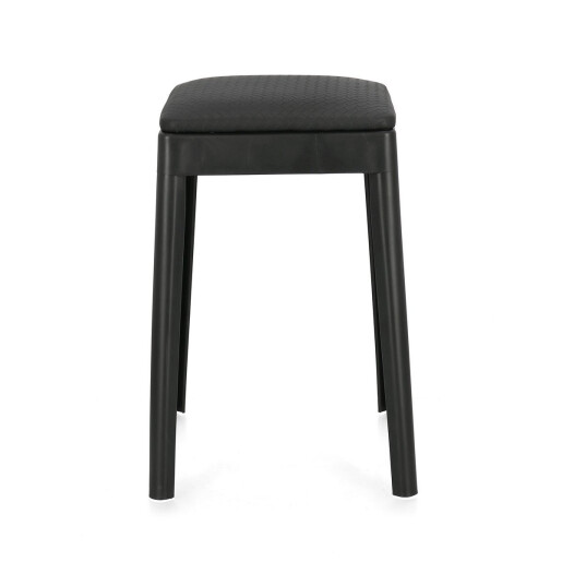 Taburet polipropilena piele ecologica neagra Scooby 34x34x49 cm