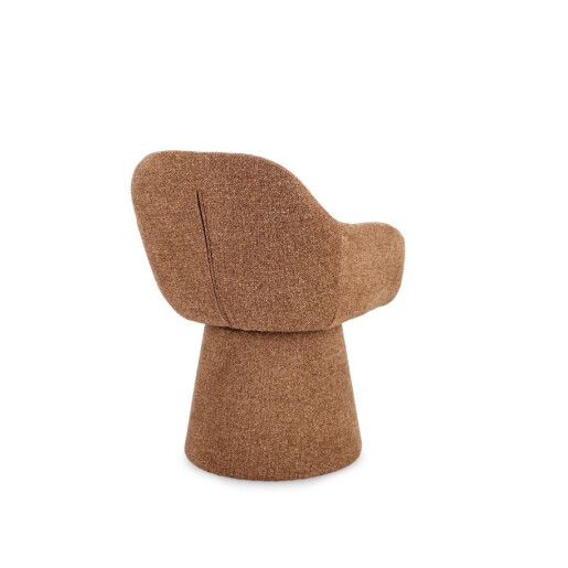 Fotoliu rotativ textil buclat caramiziu Antara 58x60.5x81.5h