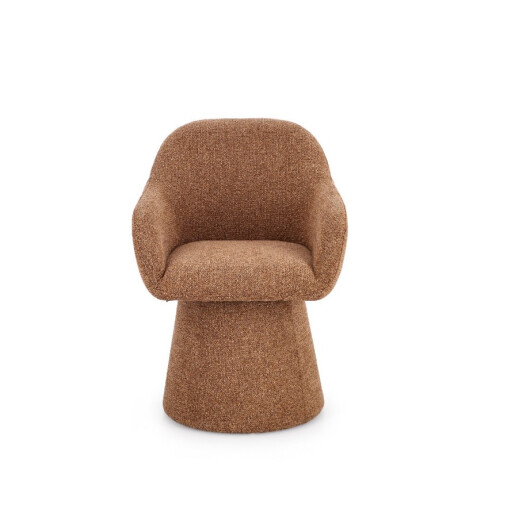 Fotoliu rotativ textil buclat caramiziu Antara 58x60.5x81.5h