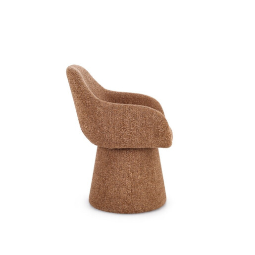 Fotoliu rotativ textil buclat caramiziu Antara 58x60.5x81.5h