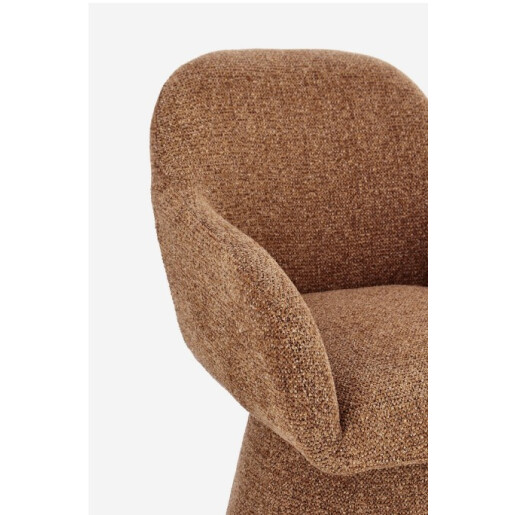 Fotoliu rotativ textil buclat caramiziu Antara 58x60.5x81.5h