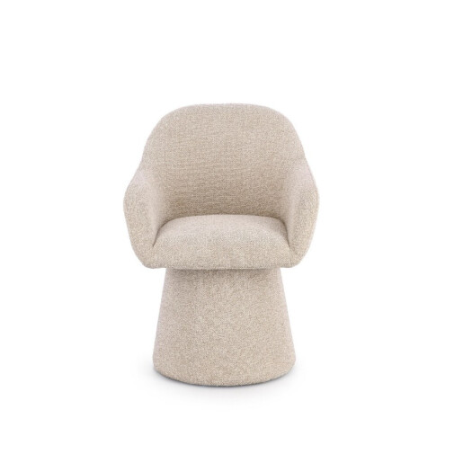 Fotoliu rotativ textil buclat bej Antara 58x60.5x81.5h