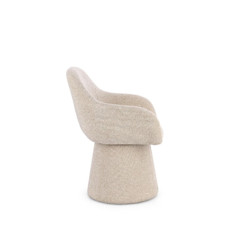 Fotoliu rotativ textil buclat bej Antara 58x60.5x81.5h