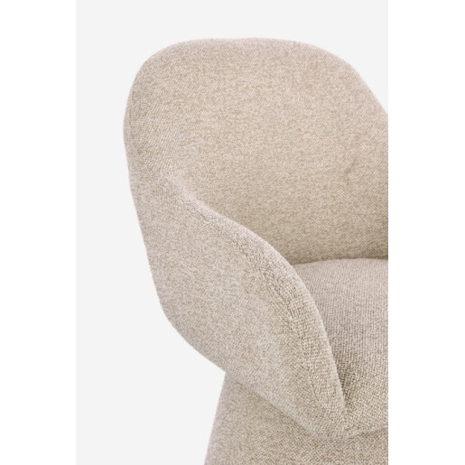 Fotoliu rotativ textil buclat bej Antara 58x60.5x81.5h