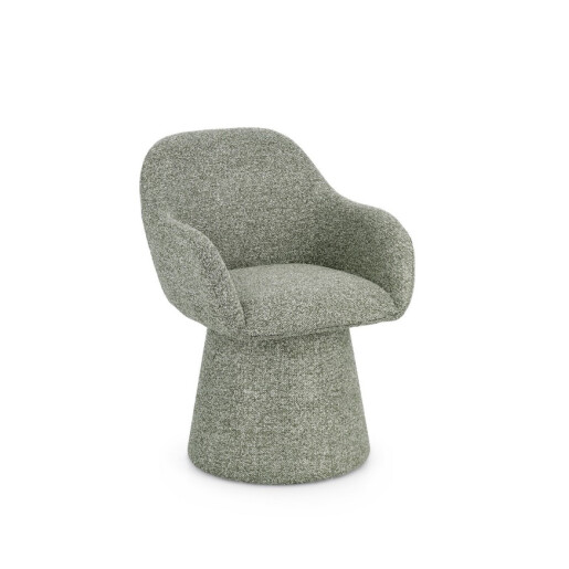 Fotoliu rotativ textil buclat verde Antara 58x60.5x81.5h
