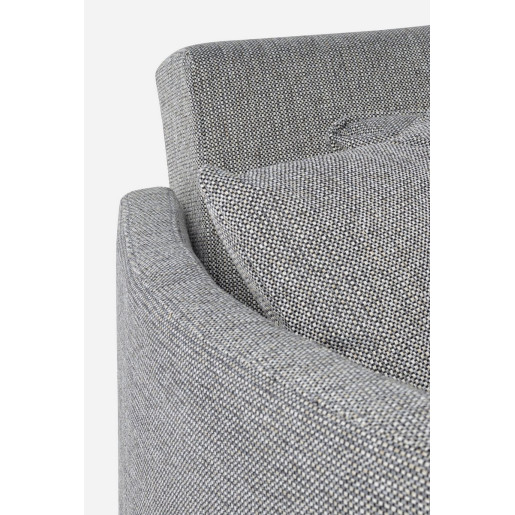 Canapea extensibila 3 locuri tapitata cu material textil gri Clayton 166 cm x 88 cm x 84 cm x 48 h1 x 68 h2