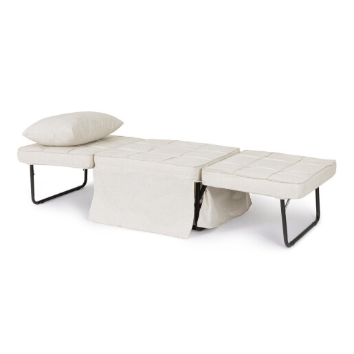 Taburet extensibil, pat gri Barney  70x70x44h , 70x194x44h