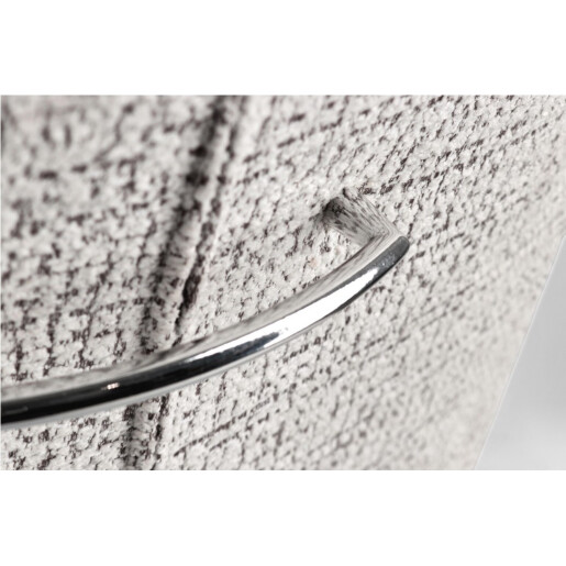 Set 2 scaune dining otel argintiu textil alb bej Evelyn 64x60x88h