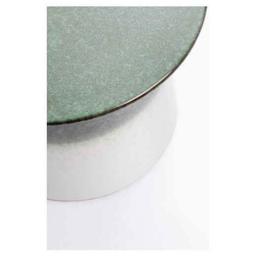 Masuta cafea ceramica alba verde Baraki Ø37,5x30h