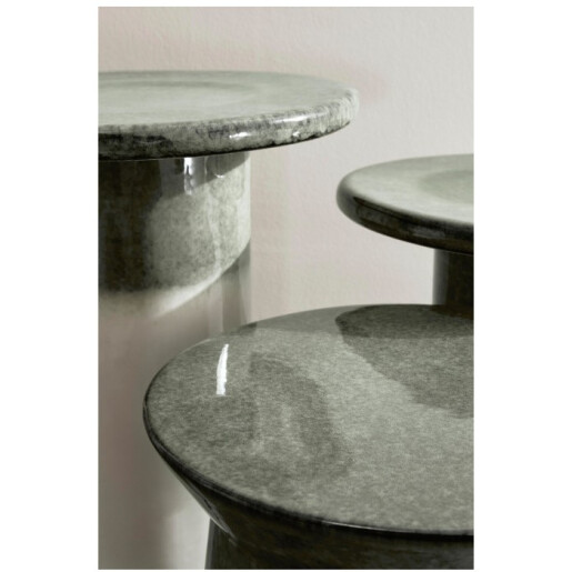 Masuta cafea ceramica alba verde Baraki Ø37,5x30h