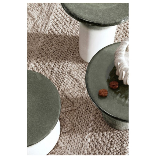 Masuta cafea ceramica verde Baraki Ø40,5x35,5h