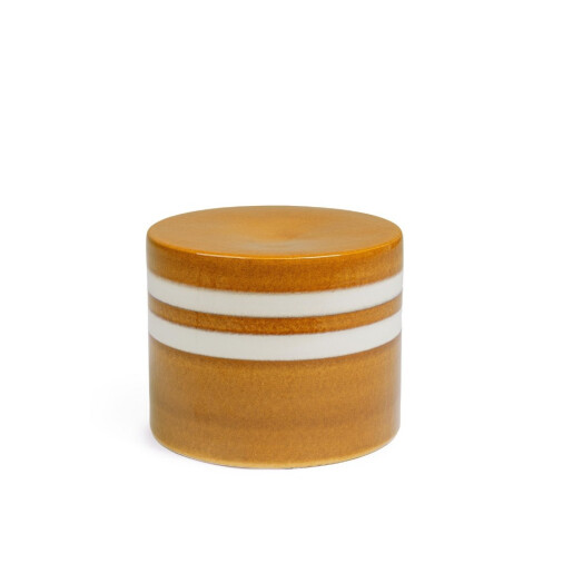 Masuta cafea ceramica maro alba Zalem Ø42x34h