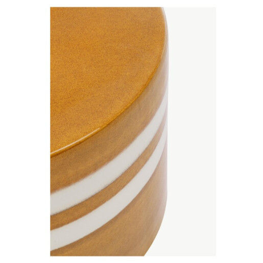 Masuta cafea ceramica maro alba Zalem Ø42x34h