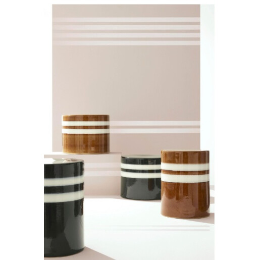 Masuta cafea ceramica maro alba Zalem Ø32x43h