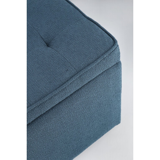 Set 2 tabureti textil albastru Derrick 35x35x35 cm; 45x45x45 cm