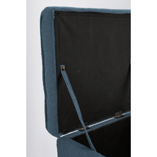 Set 2 tabureti textil albastru Derrick 35x35x35 cm; 45x45x45 cm