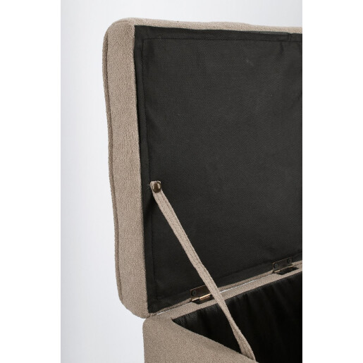 Set 2 tabureti textil taupe Derrick 35x35x35 cm; 45x45x45 cm