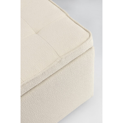 Set 2 tabureti textil alb Derrick 35x35x35 cm; 45x45x45 cm