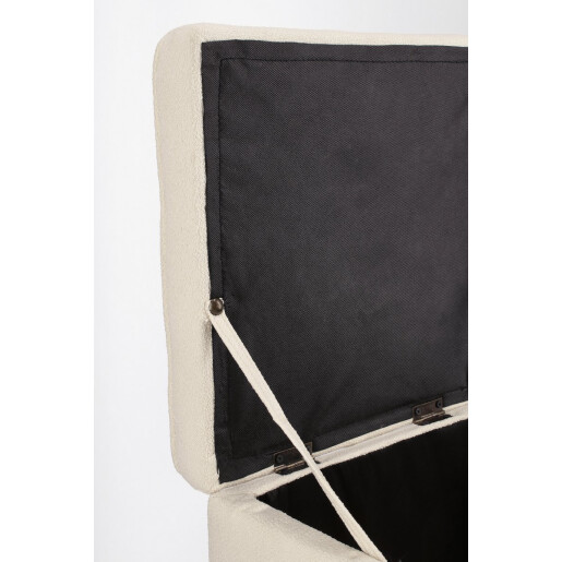 Set 2 tabureti textil alb Derrick 35x35x35 cm; 45x45x45 cm