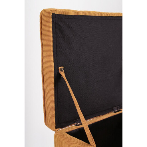 Set 2 tabureti textil ocru Dylan 35x35x35 cm; 45x45x45 cm