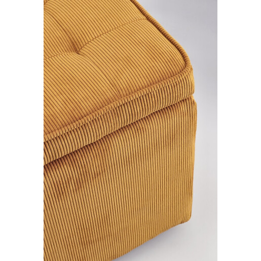 Set bancuta, 2 tabureti textil ocru Dylan 40x40x40 cm; 89x48x51 cm