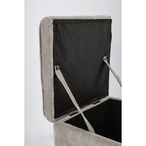Set bancuta, 2 tabureti textil gri Dylan 40x40x40 cm; 89x48x51 cm
