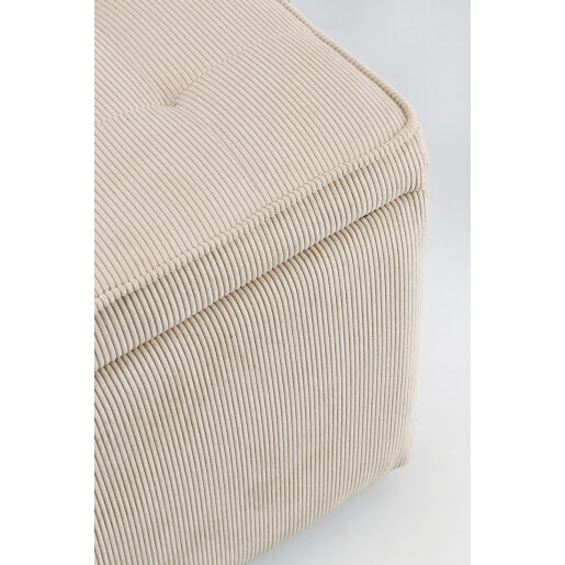Set bancuta, 2 tabureti textil alb Dylan 40x40x40 cm; 89x48x51 cm
