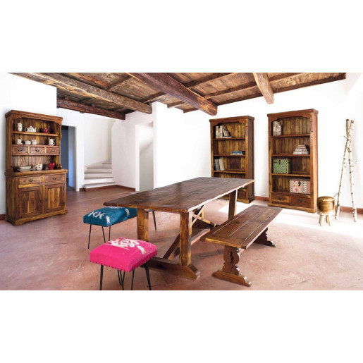 Biblioteca lemn natur Chateaux 107 cm x 45 cm x 190 h