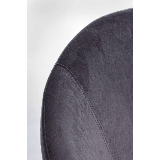 Fotoliu balansoar tapiterie catifea gri picioare lemn natur Annika 74 cm x 77 cm x 74 h