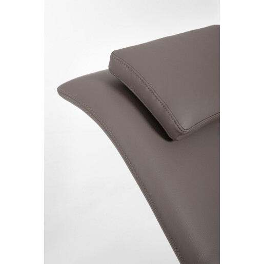 Sezlong otel negru piele ecologica maro Vermont 60x170x84 cm