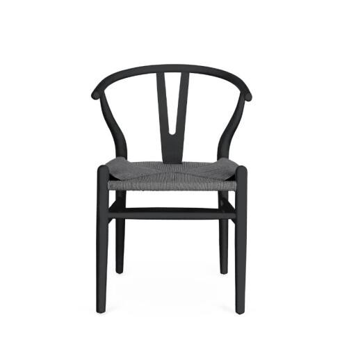 Scaun lemn negru textil gri Artas 49x42x78h