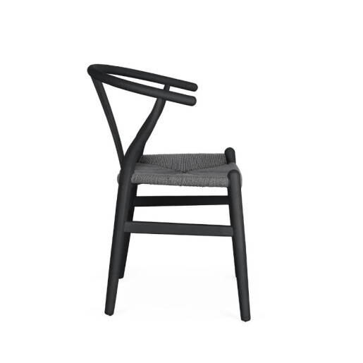 Scaun lemn negru textil gri Artas 49x42x78h