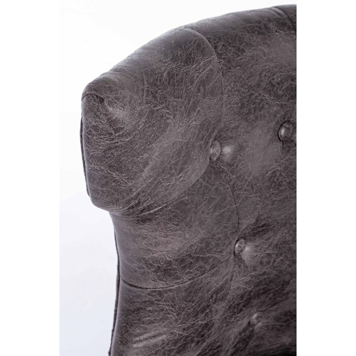 Scaun cu spatar din piele ecologica maro vintage Azelia 55 cm x 52 cm x 92 h x 51 h