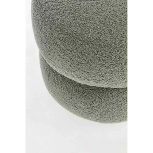 Taburet lemn negru textil buclat verde Gabby 41x39 cm