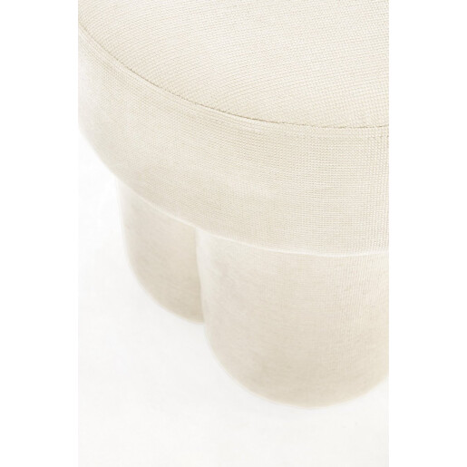Taburet textil alb Glenda 42x42x43 cm