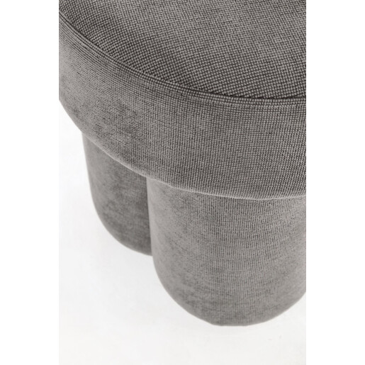 Taburet textil gri Glenda 42x42x43 cm