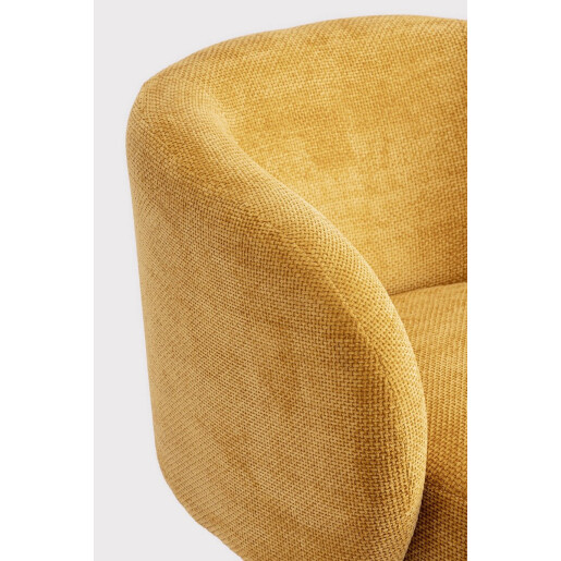 Fotoliu textil galben mustar Julienn 78x81x77 cm