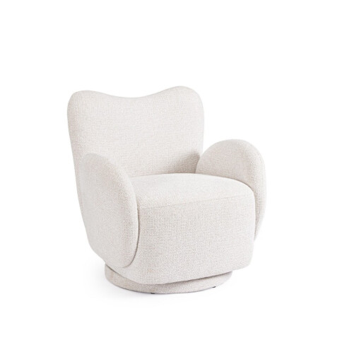 Fotoliu rotativ textil alb Harper 78x76x80h