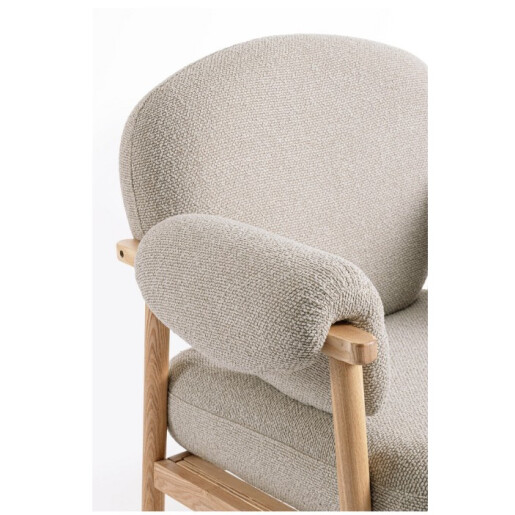 Fotoliu lemn maro textil natur Calista 83x80x84h