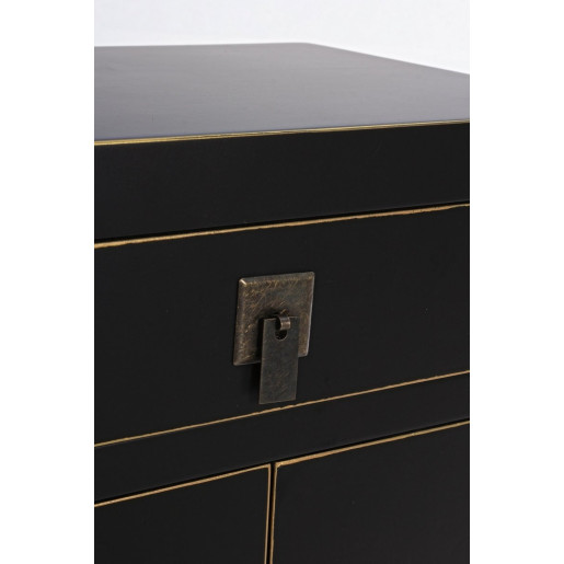 Noptiera 1 sertar 2 usi mdf negru Pechino 44.5 cm x 32 cm x 55 h