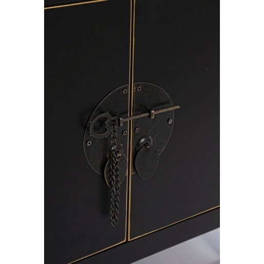Noptiera 1 sertar 2 usi mdf negru Pechino 44.5 cm x 32 cm x 55 h