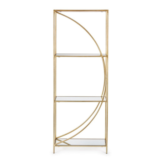 Raft din fier auriu cu 3 polite sticla Elenor 56 cm x 25 cm x 151.5 h