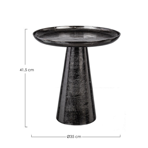 Masuta aluminiu negru Kulvir 35x41.5 cm