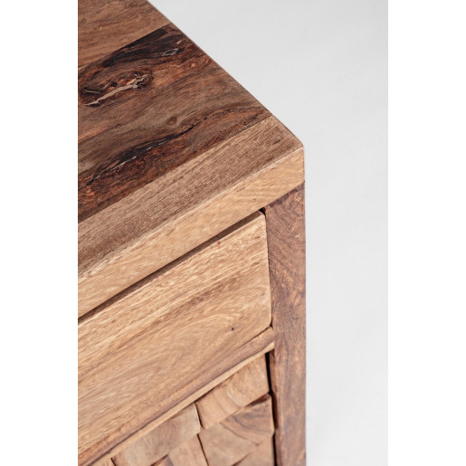 Comoda 3 sertare si 3 usi din lemn maro Kant 132 cm x 40 cm x 77 h