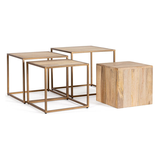 Set 4 masute Jaidev 38x38x36 cm; 42x42x39 cm; 46x46x42 cm; 50x50x45 cm