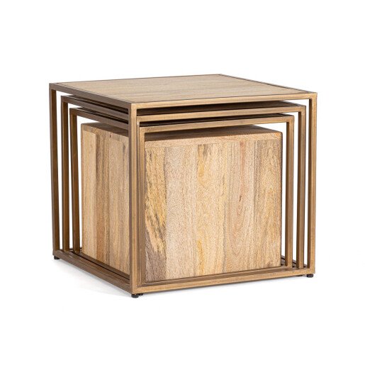 Set 4 masute Jaidev 38x38x36 cm; 42x42x39 cm; 46x46x42 cm; 50x50x45 cm
