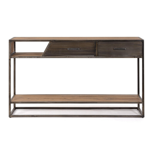 Consola lemn maro otel negru Janak 135x35x80 cm