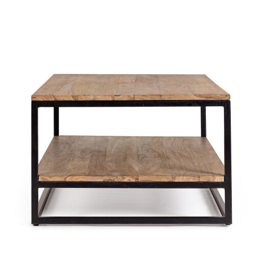 Masuta lemn maro otel negru Nartan 118x60x40 cm