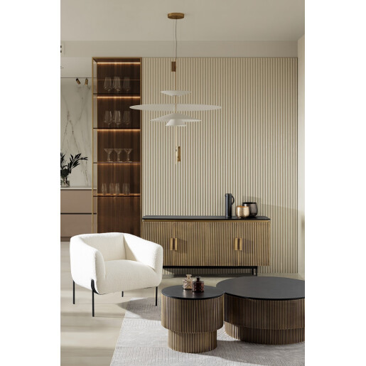 Masuta mdf lemn mango auriu negru Virat 90x40 cm